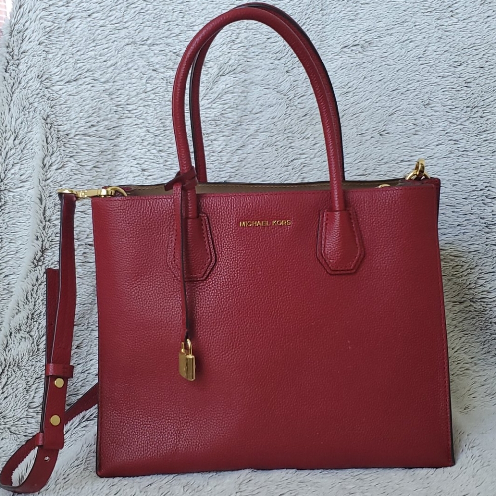 Michael Kors LG Mercer Tote in Cherry